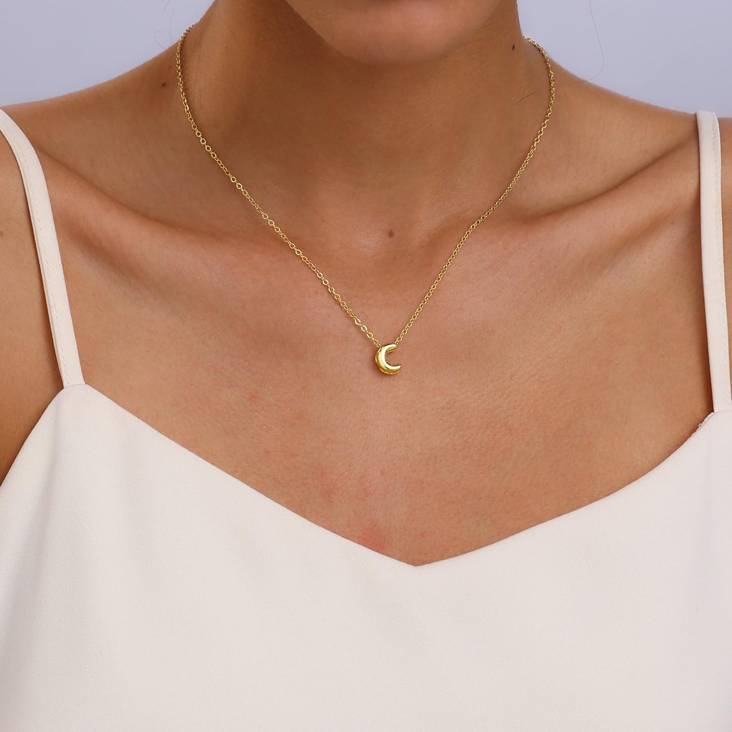 CUEZIY 14K Gold Plated Bubble Letter Necklace Initial Necklaces for Women Dainty Personalized Charm Pendant Name Necklace Cute Non Tarnish Fashion Accessories Teen Gift Trendy Stuff Jewelry Gifts