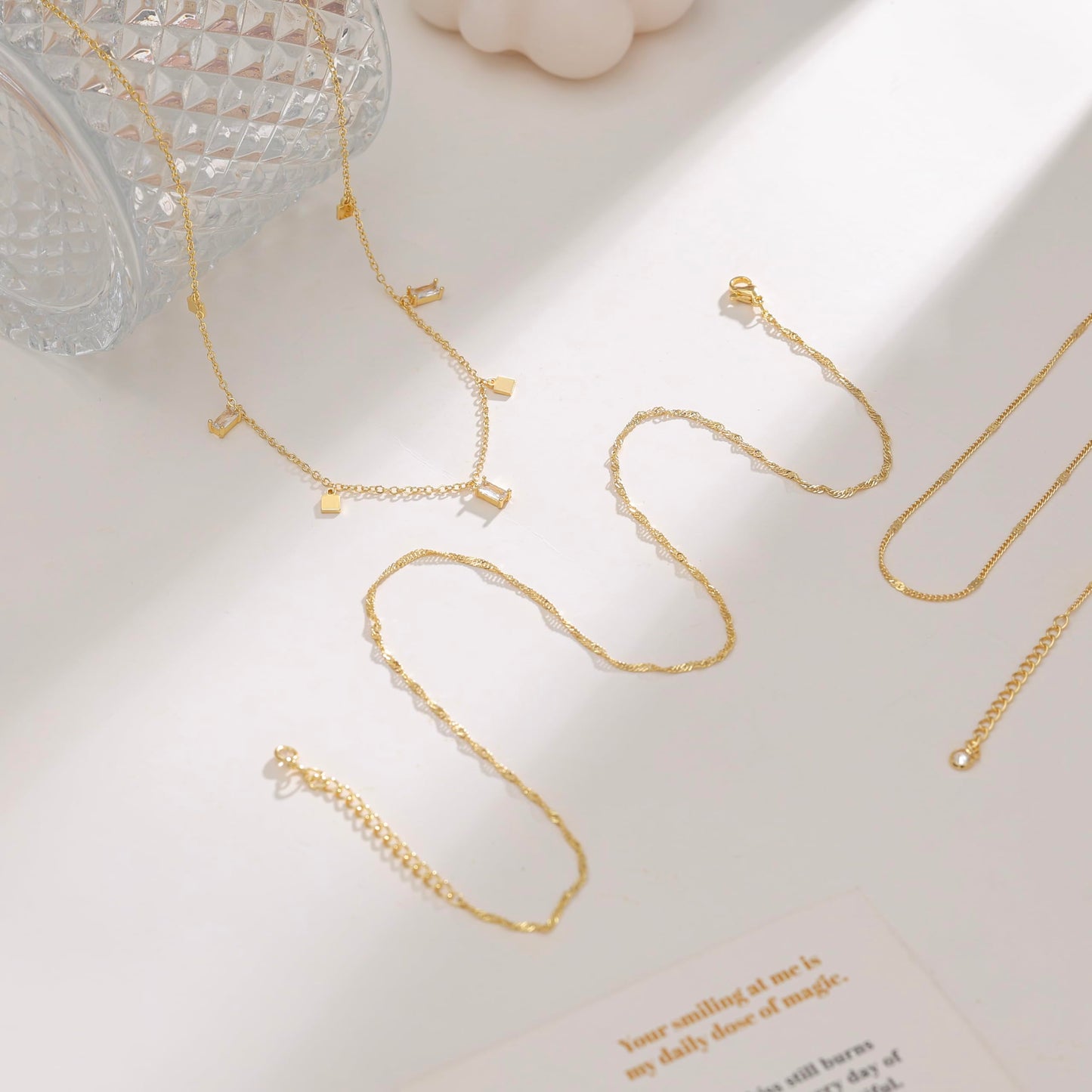 SELFROSE Layered Gold Necklaces For Women,Dainty Prom Chain Necklace Stack Gold Plated Choker Necklaces For Women Trendy Simple Layered Necklace Set Fashion Summer Jewelry
