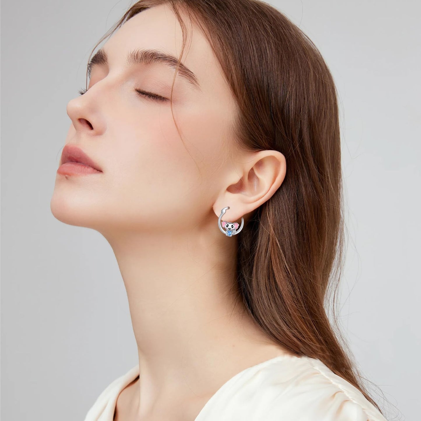 Axolotl Earrings 925 Sterling Silver Hypoallergenic Cute Sea Creature Hoop Earrings for Sensitive Ears Kawaii Jewelry Gifts for Women