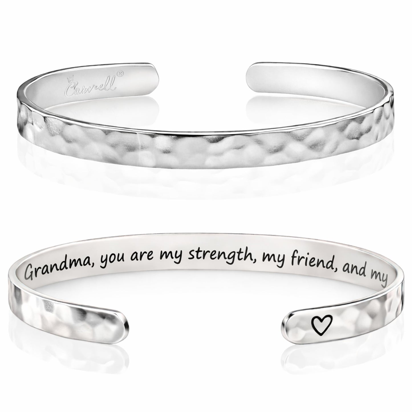 Carviell Grandma Bracelet, Gift for Grandma from Granddaughter or Grandson, Grandmother Birthday Gift, Christmas, Mother’s Day, Nana Jewelry, Stainless Steel Engraved Cuff