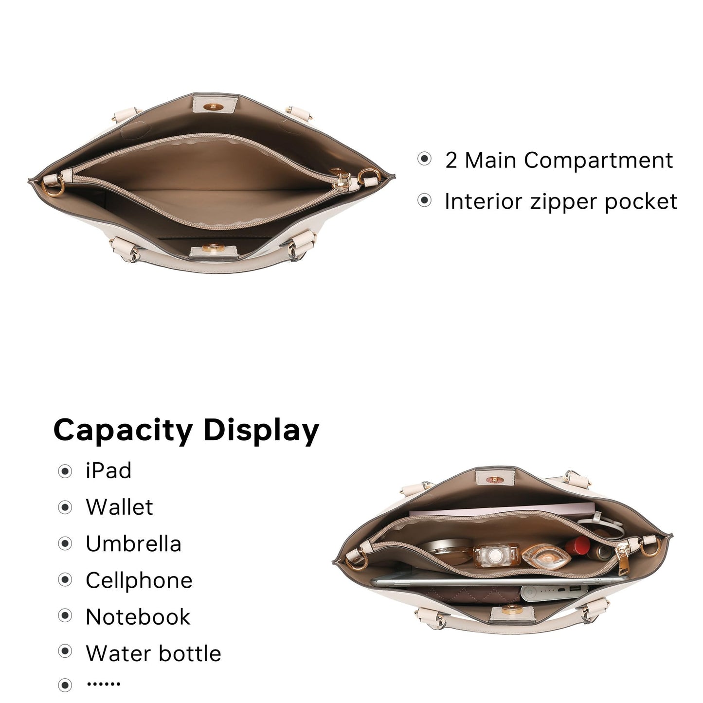 GEMIU Womens Purse Shoulder Bag Light Beige Top Handle Shoulder Bag Medium Purse With Detachable Crossbody Strap White