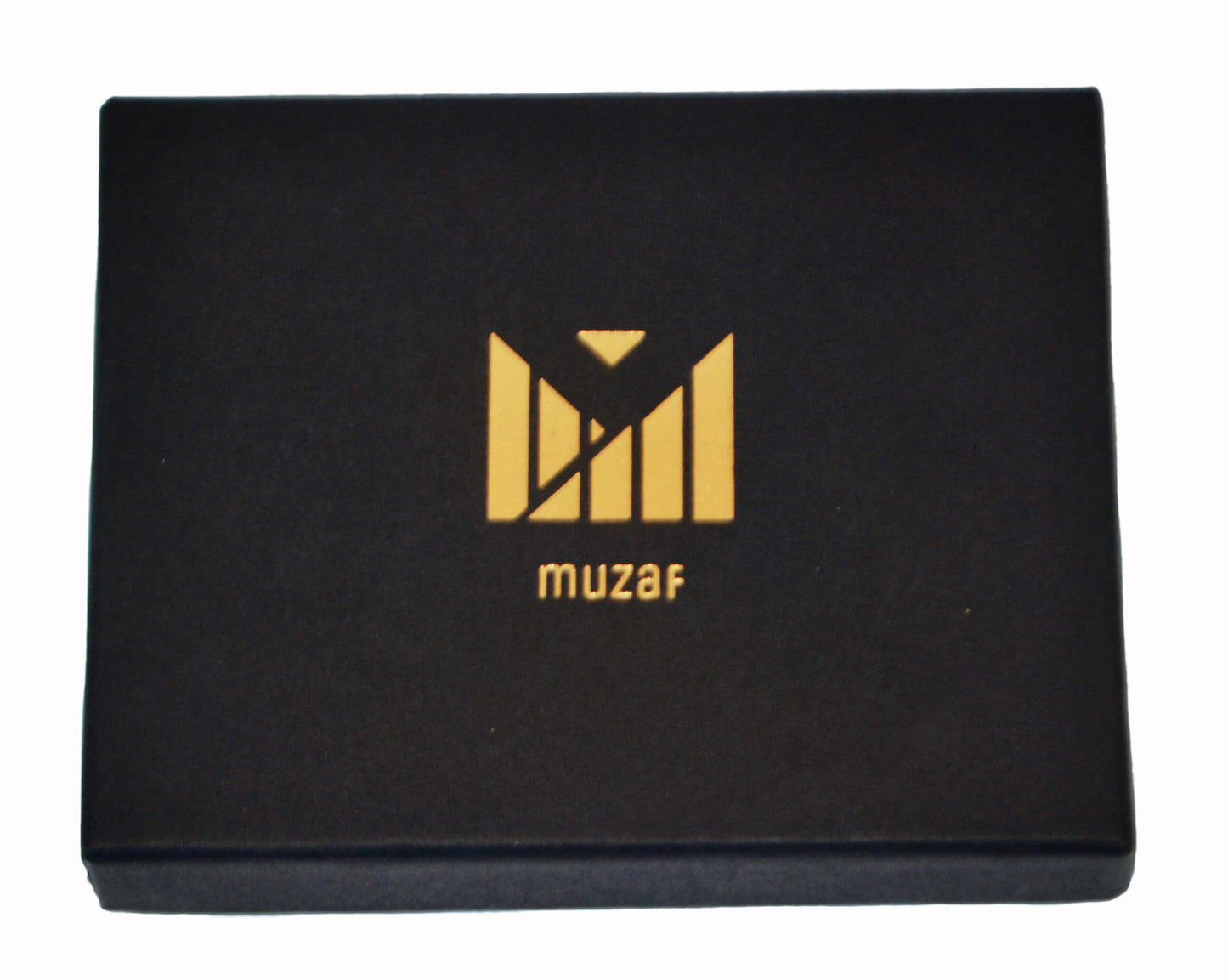 muzaf Premium Leather card holder, compact, 5 slots, hand stitched (Sand Black)