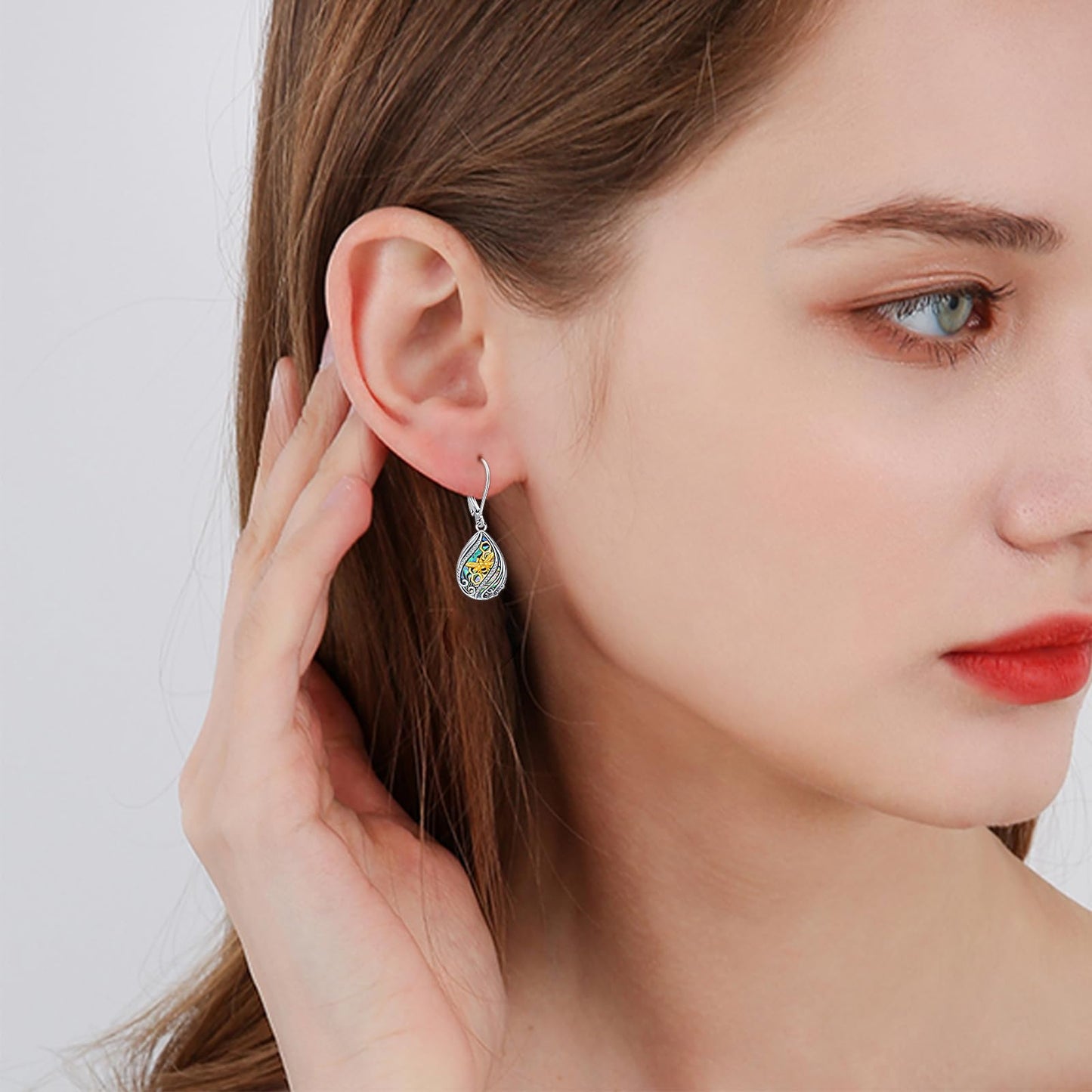 YYmqmq Gold Bee Earrings for Women Sterling Silver Abalone Filigree Dangle Drop Earrings Bee Jewelry Gifts for Girlfriend Mom Mothers Day Gifts
