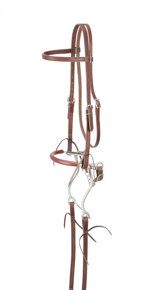 Tough 1 King Series Browband Bridle with Hackamore, Dark Oil