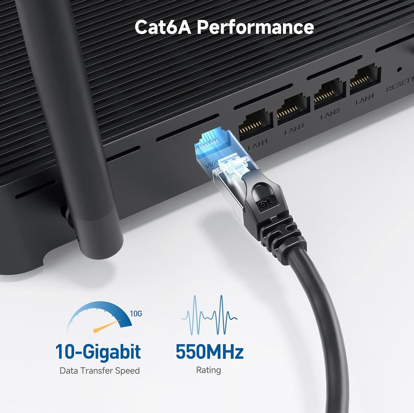 10Gbps 5-Pack 6A 3ft, 6A Cat6A Cable Matters Snagless Short Shielded Cat Ethernet Cable - Cat Cable, Cord, Ethernet