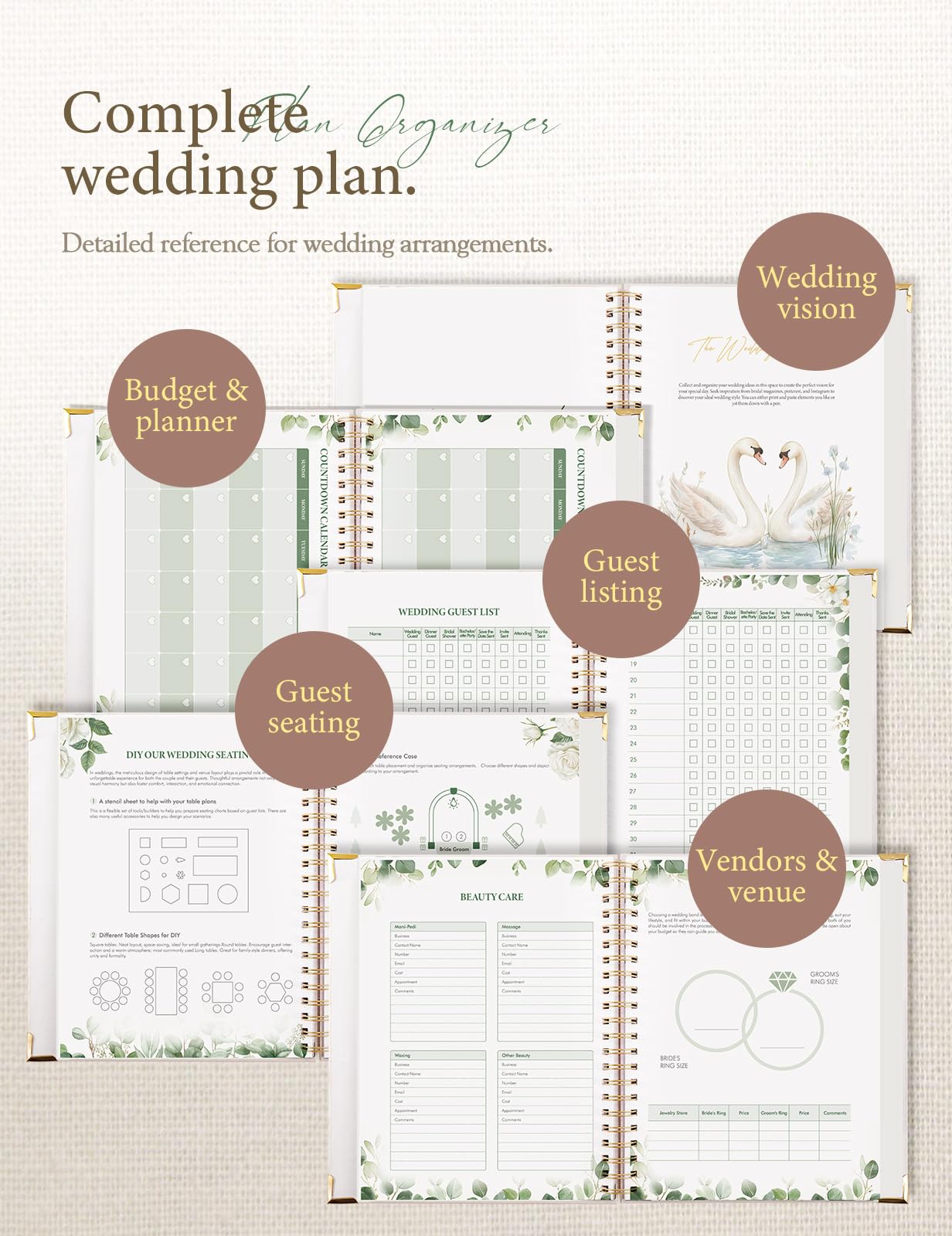 molekaus Wedding Planner Book And Organizer：Wedding Planner For Bride With Interchangeable Photo Cover & Embossed Design — Wedding Planner Bride to be Gifts, engagement gifts for couples 11.5*10.5in