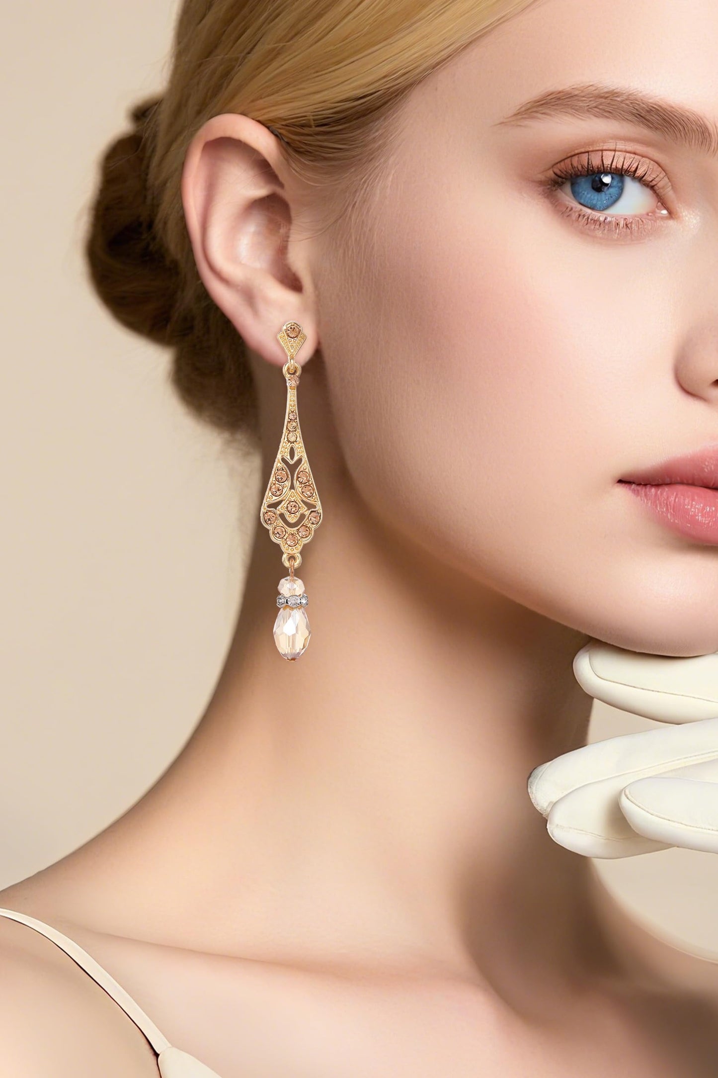 BABEYOND 1920s Vintage Wedding Pearl Dangle Drop Earrings Art Deco Gatsby Earrings
