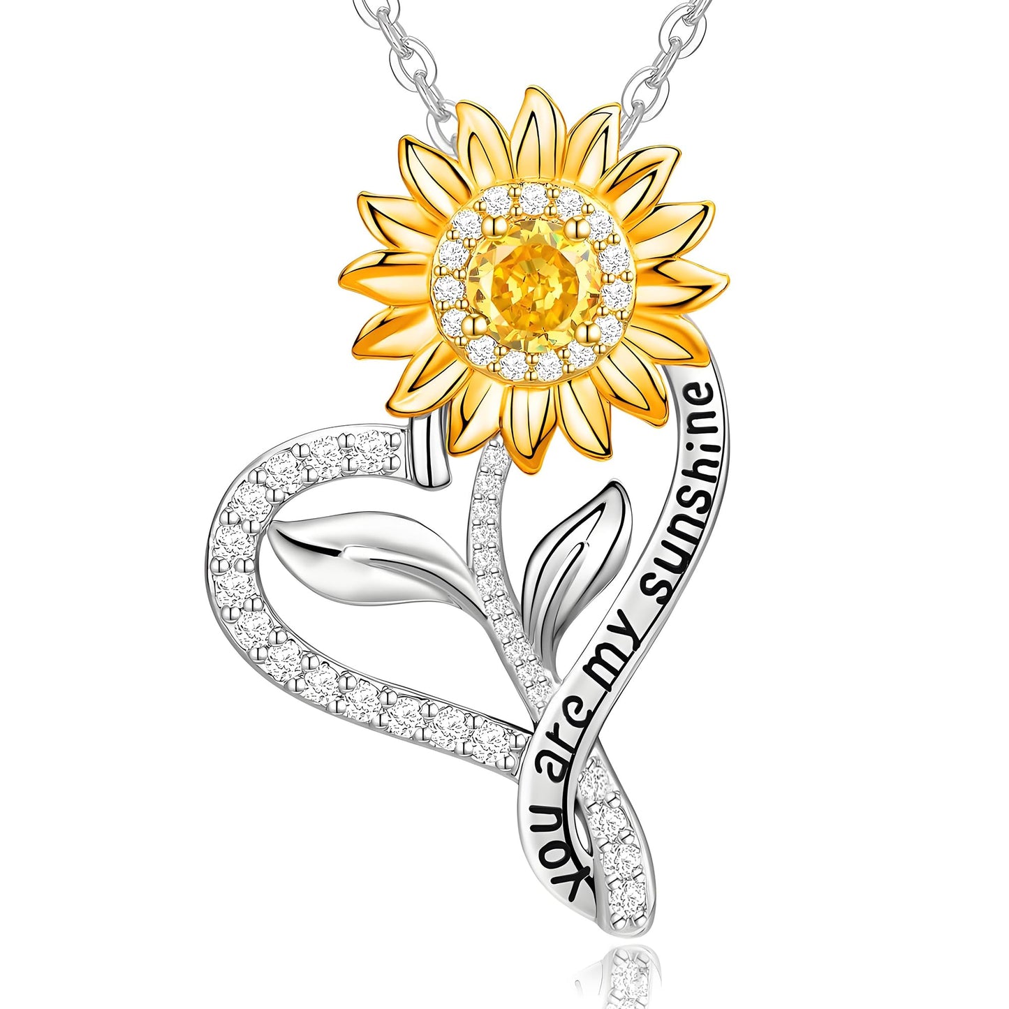 Jnrbecm Sunflower Necklaces for Women Anniversary Birthday Gifts for Women Wife Gifts for Her Sunflower Gifts You Are My Sunshine Necklace for Her Wedding Christmas Mom Mothers Day