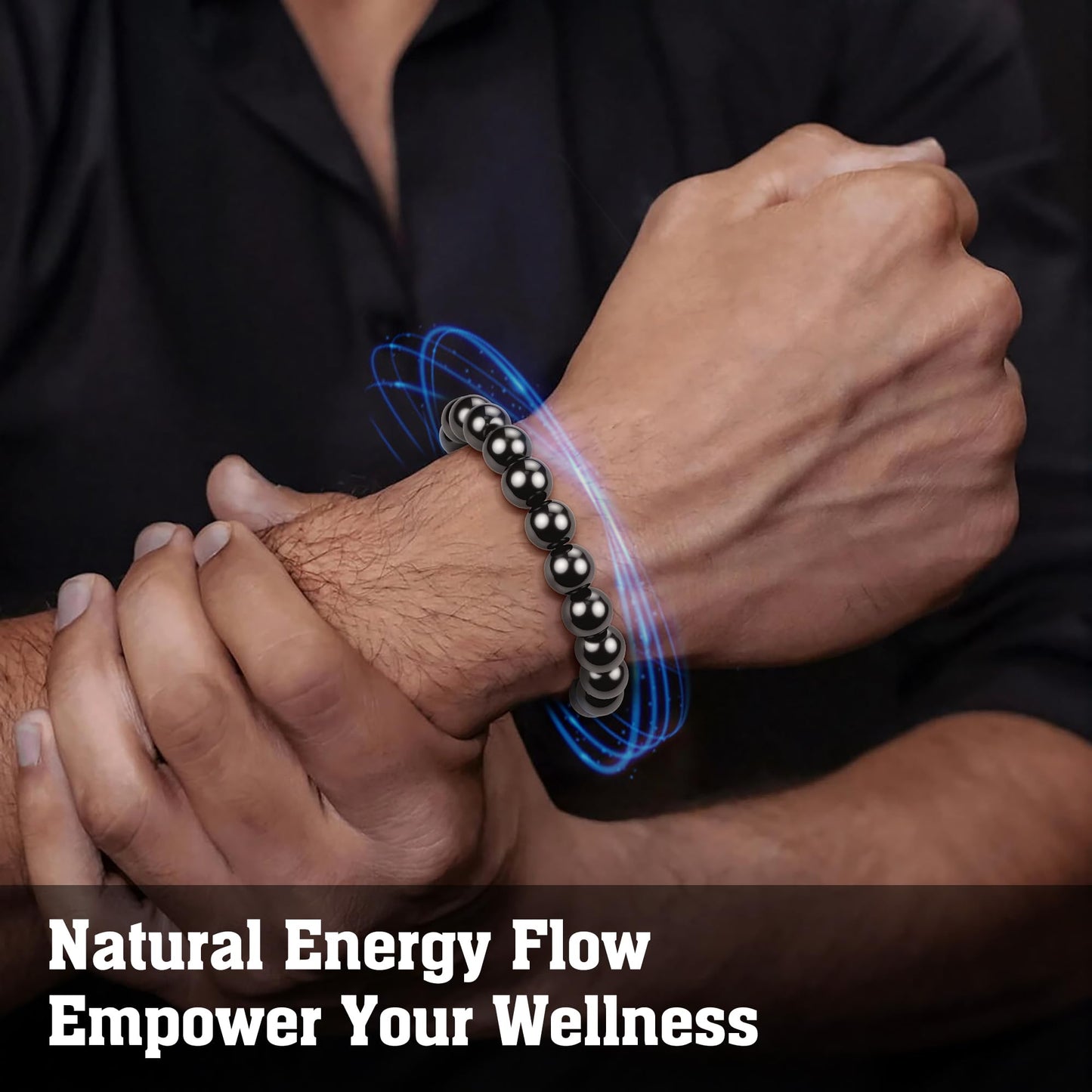 PEALICIOUS Hematite Bracelet for Men, 10MM Magnetic Bracelet with Natural Hematite Beads as Mens Anniversary Jewelry Gifts, Black Magnet Jewelry with Energy Stone for Balance Power Inspirational Gift