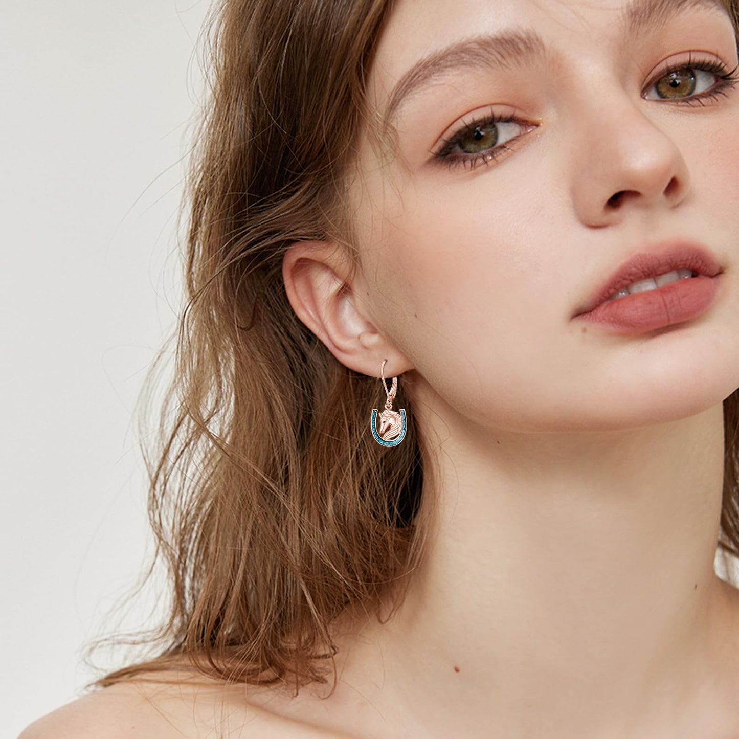 YYmqmq Horse Earrings for Women 925 Sterling Silver Turquoise Western Dangle Earrings Leverback Country Jewelry Horse Gifts for Women Girlfriend Daughter Wife