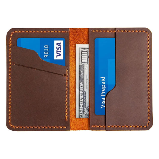 Turbosnail Leather for Men & Women Front Pocket Card Holder | Minimalist Wallet | Front Pocket Wallet | Leather Card Sleeve | Minimalist Handmade Card Holder (Brown（Style 2）)