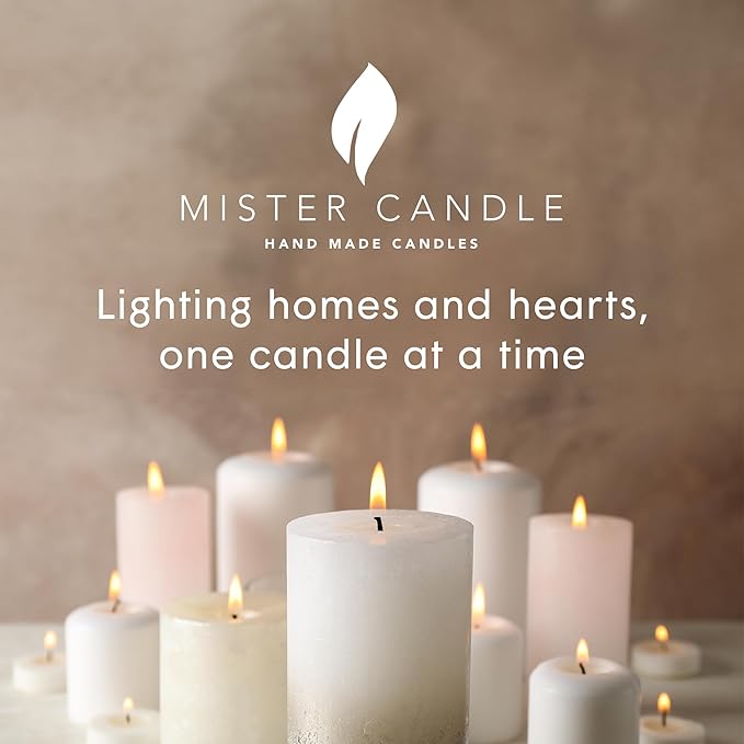 Mister Candle Dripless Unscented Pillar Candles, Set of 3 Hand Poured Solid Color Non-Scented Candles for Home Decor, Premium Wax, 60 Hr Burn Time - 3x4 Inch, Pink