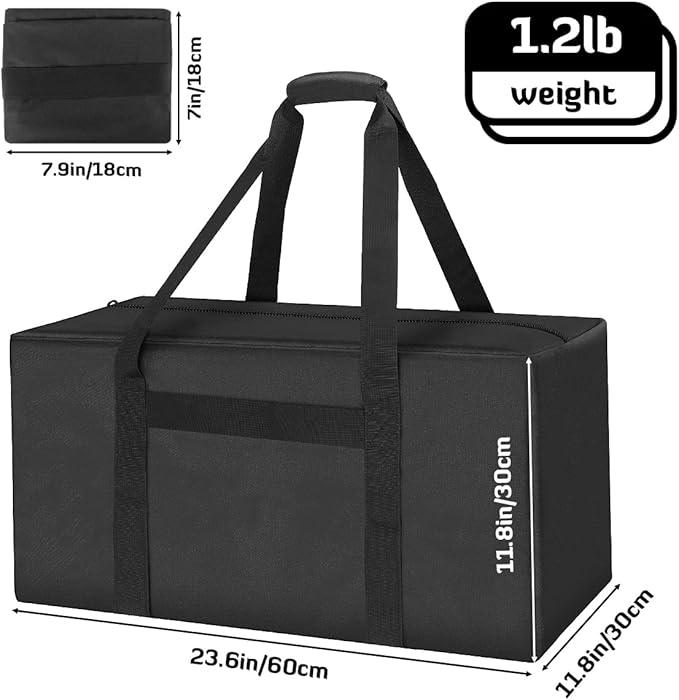 INFANZIA 24inch Sports Duffel Travel Bag, 56L Duffel Tote Bag with Upgrade Zipper, Water Resistant & Foldable Equipment Storage Bag for Camping Tent Tripod Fishing