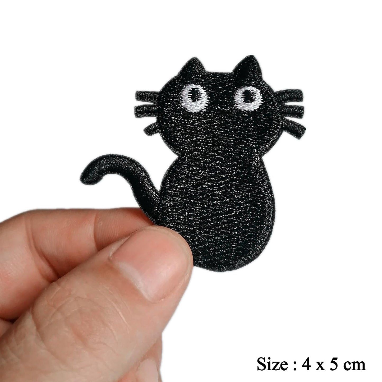 CHBROS 9 Pcs Black Cat Embroidered Patches Applique Iron on Patches for Clothing Jackets T-Shirt Backpacks.…(Set of 9)