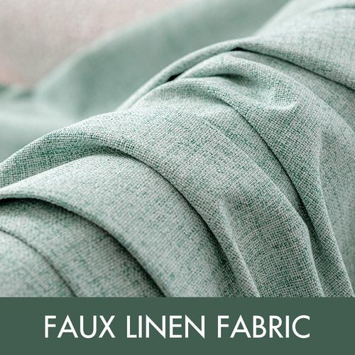 MIULEE Blackout Curtains - 100% Thermal Insulated Linen Texture Drapes | Seafoam Green, 52x96 Inch (2 Panels)
