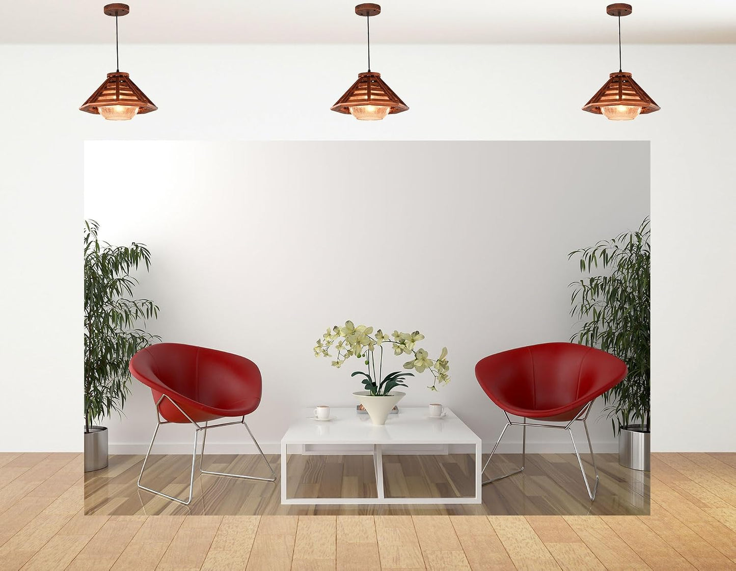 KeyWork 6x4ft Modern Red Accent Chairs Backdrop Contemporary Interior Photography Background for Minimalist Party
