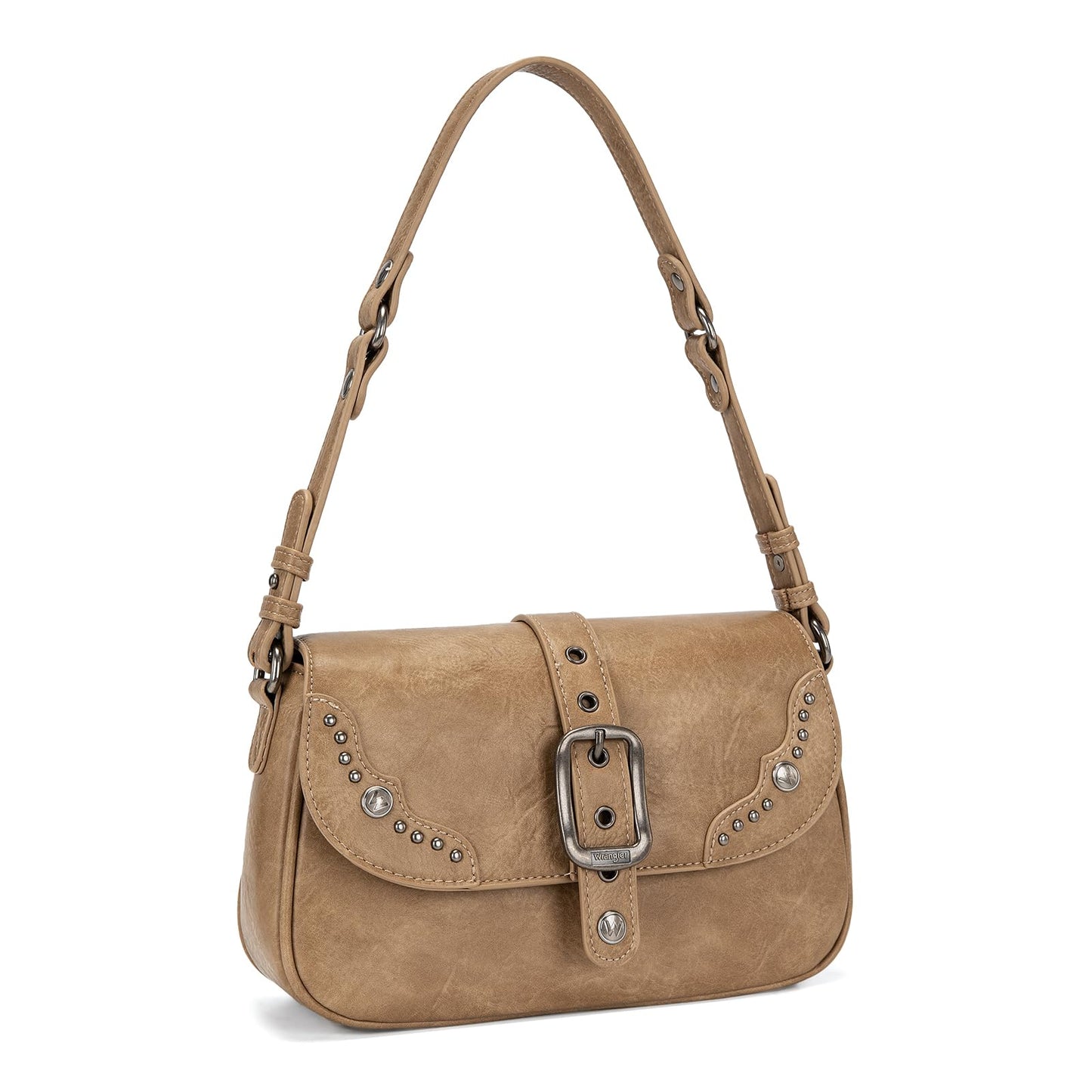 Wrangler Shoulder Bag for Women, Western Purses Small Hobo Handbags Clutch Cowgirl Vintage Retro Underarm Purse with Crossbody Strap WG528-2003KH