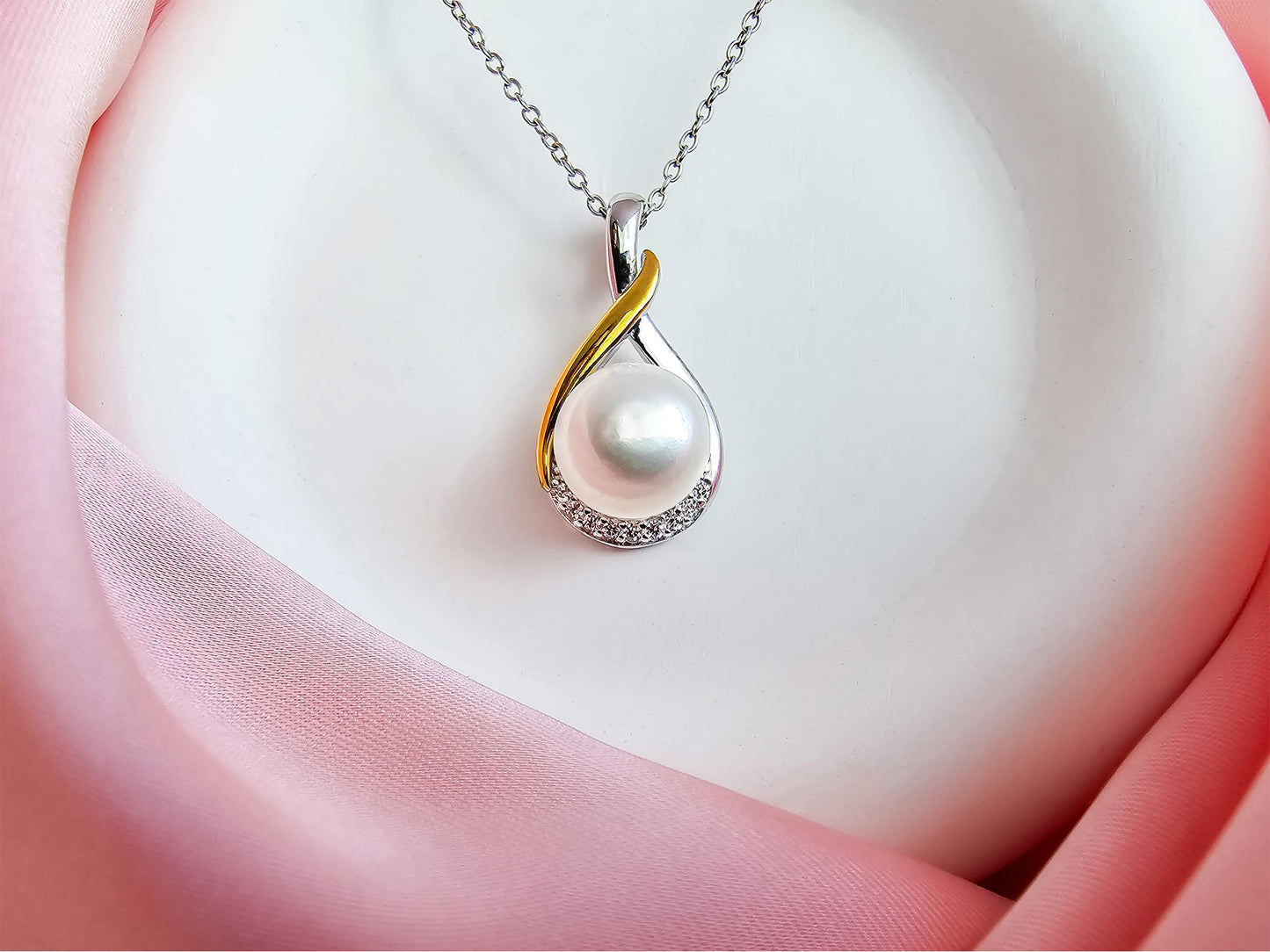 Gifts For Wife Wedding Anniversary - mothers day gifts - AAA+ Real Pearl Necklaces For Women (18k Gold Platting 925 Sterling Silver) mother's day necklace ideas Birthday Freshwater Pearl Necklace
