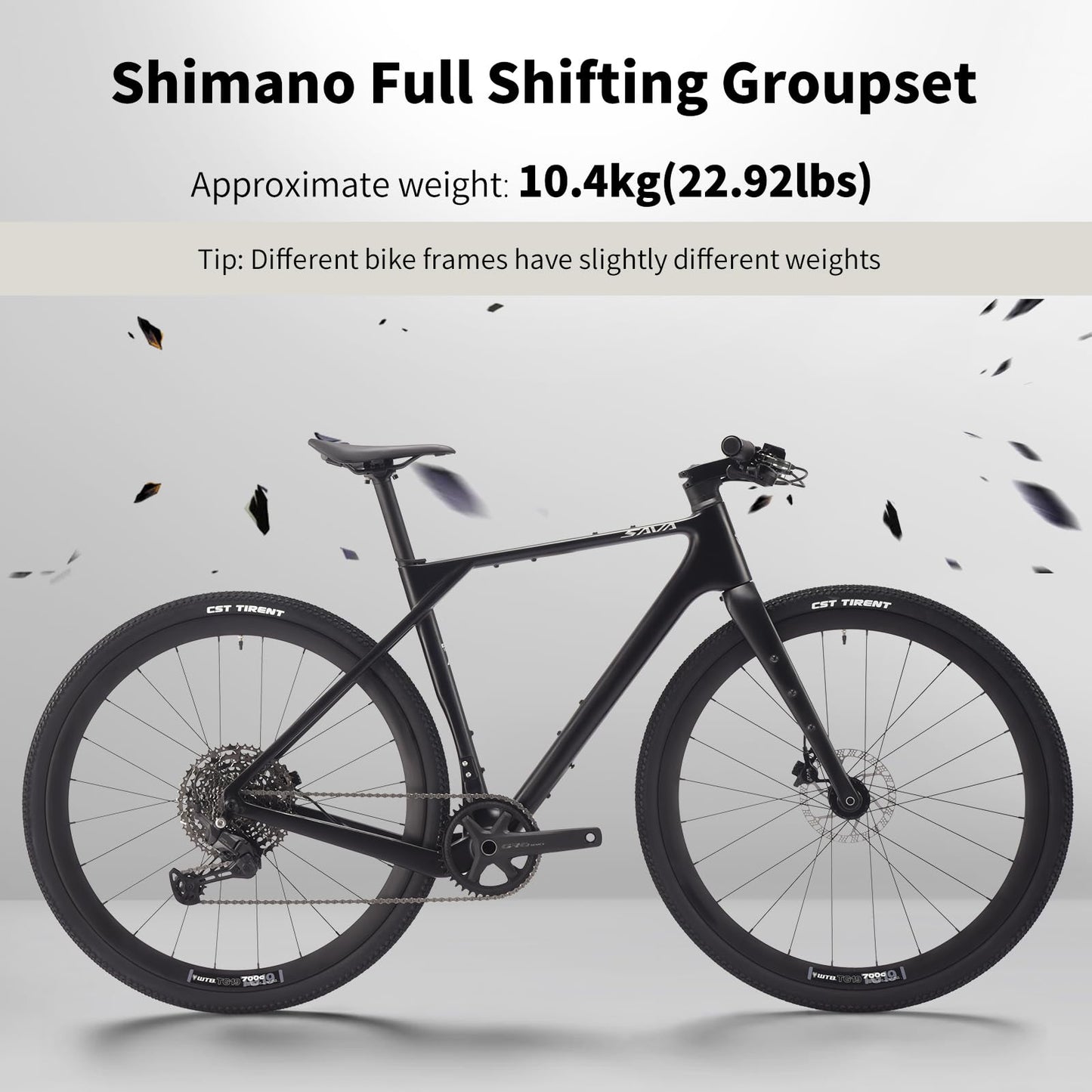 SAVADECK Carbon Gravel Bike - T800 Carbon Frame & Fork | Shimano U6000 11-Speed Groupset | Hydraulic Disc Brakes | 700CX40mm All-Terrain Tires | Men & Women Road/Off-Road Bicycle (White, 55cm)