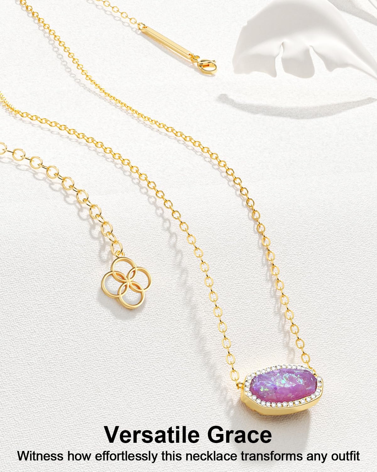 AICase 18K Gold Plated Pendant Necklace for Women,Diamond Rhinestone Dainty Fashion Jewelry,Anniversary Wedding Birthday Gifts for Women/MoM/Sister/Friends/Her/Wife/Grandma/Coworker_Glitter Pink