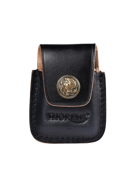 Thorens Lighter Accessory - Handcrafted Premium Leather Lighter Case - Charcoal Black