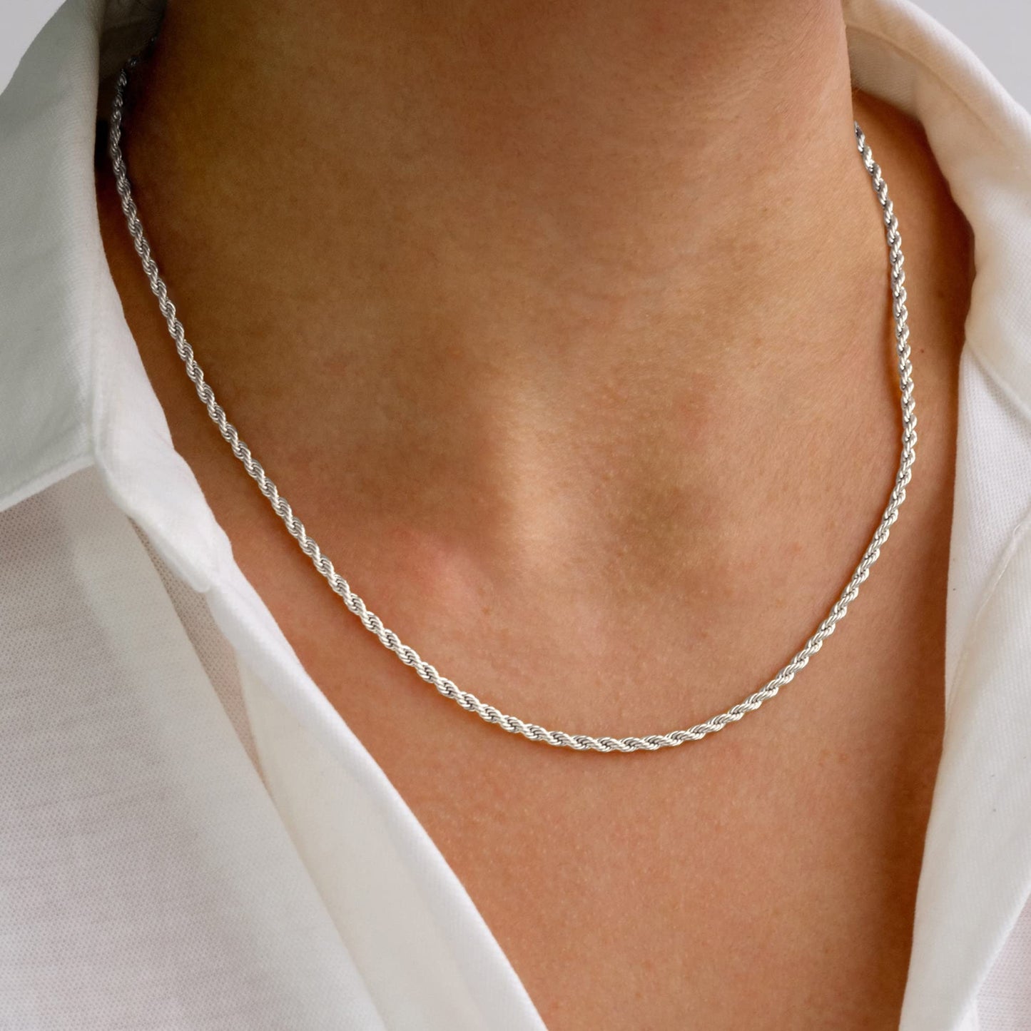 Freekiss Silver Herringbone Necklace for Women, Layered 925 Sterling Silver Necklace for Women Simple Dainty Cuban Rope Snake Link Chain Necklace Set Chunky Choker Silver Womens Jewelry Gifts