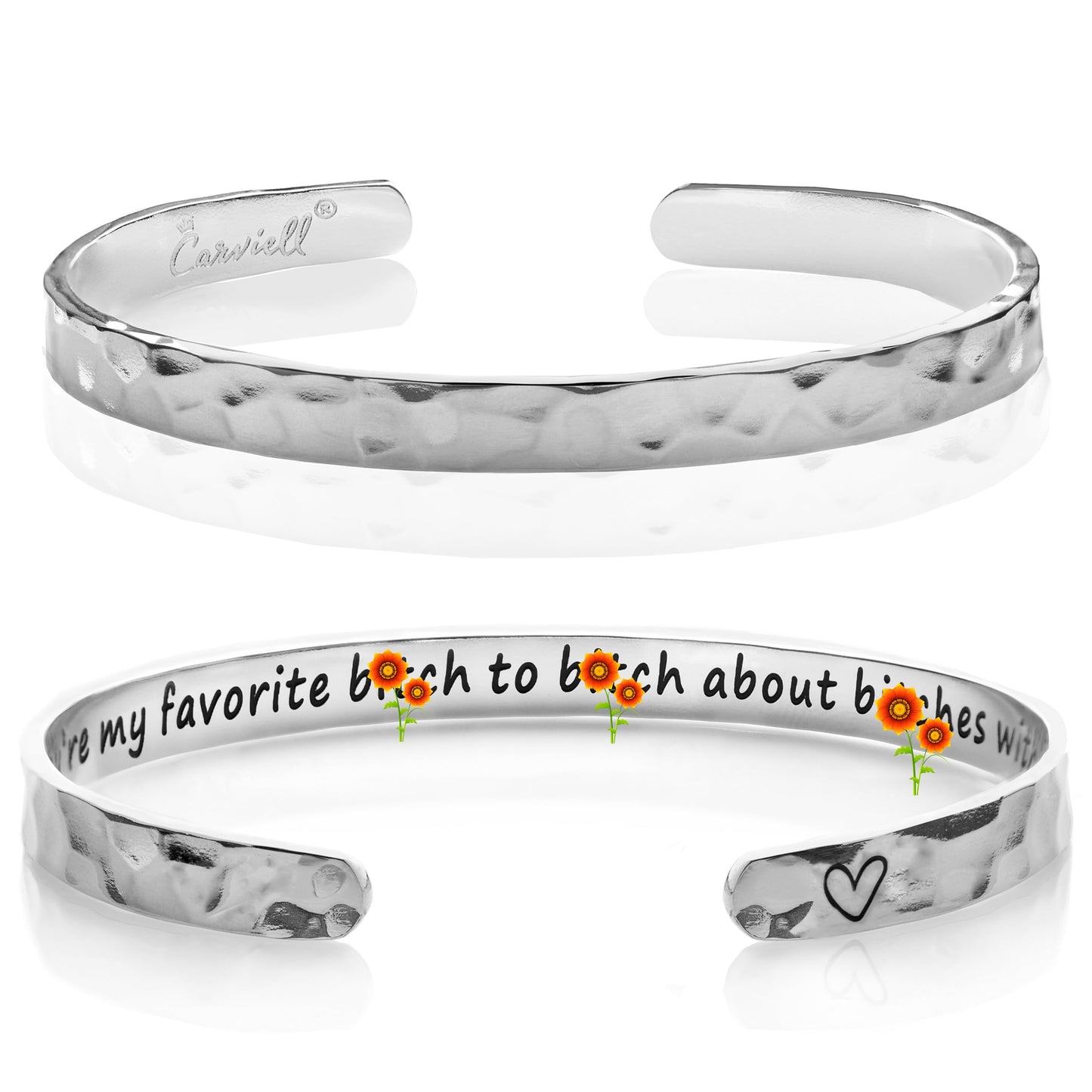 Carviell Gift for Best Friend - Women BFF Bracelet, Maid of Honor Gift, Bestie Bangle, Birthday Present for Sister, Cousin, You're my favorite b#tch
