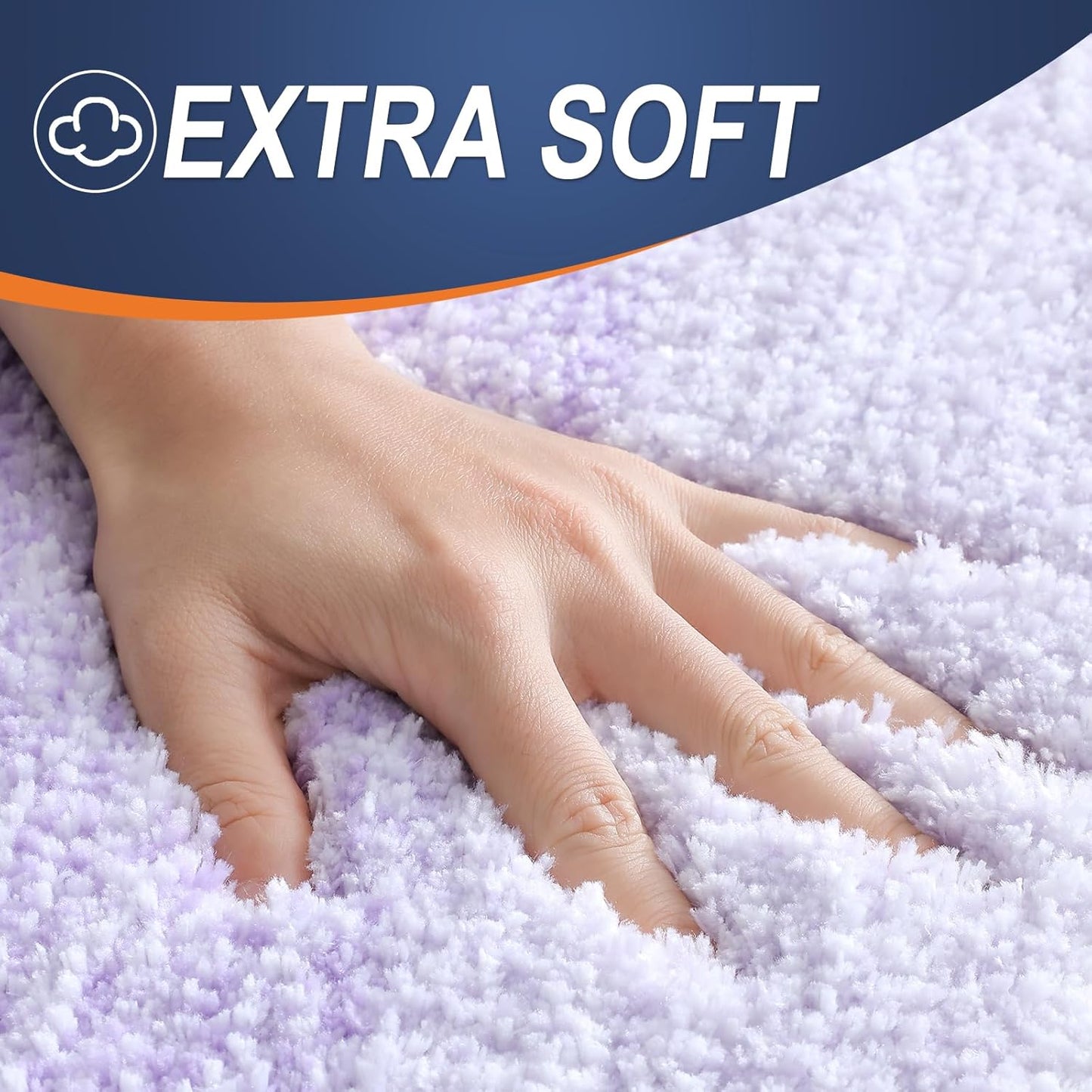 OLANLY Large Bath Rug Mat - Extra Soft Microfiber, Quick Dry & Washable | Light Purple 44x32