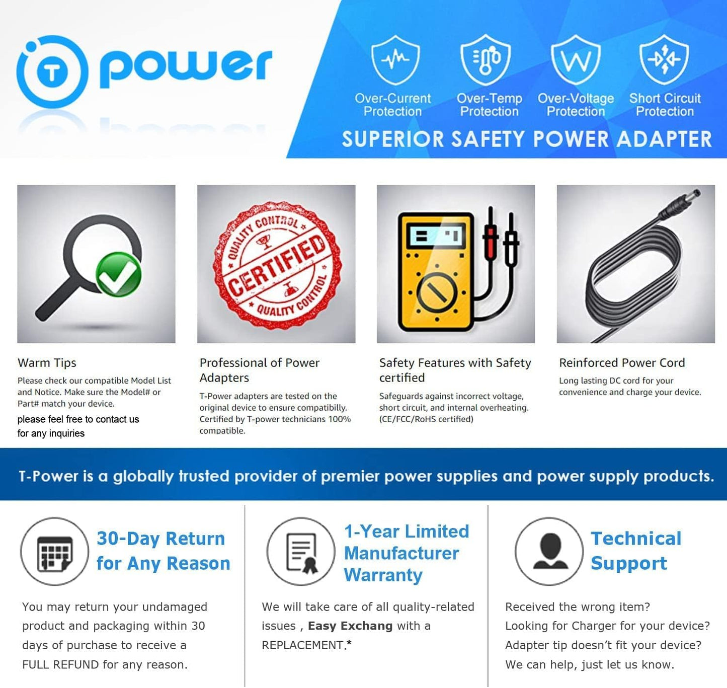 T POWER 12V M7 Ac Dc Adapter Charger for APEMAN Portable DLP Video Projector Power Supply Cord
