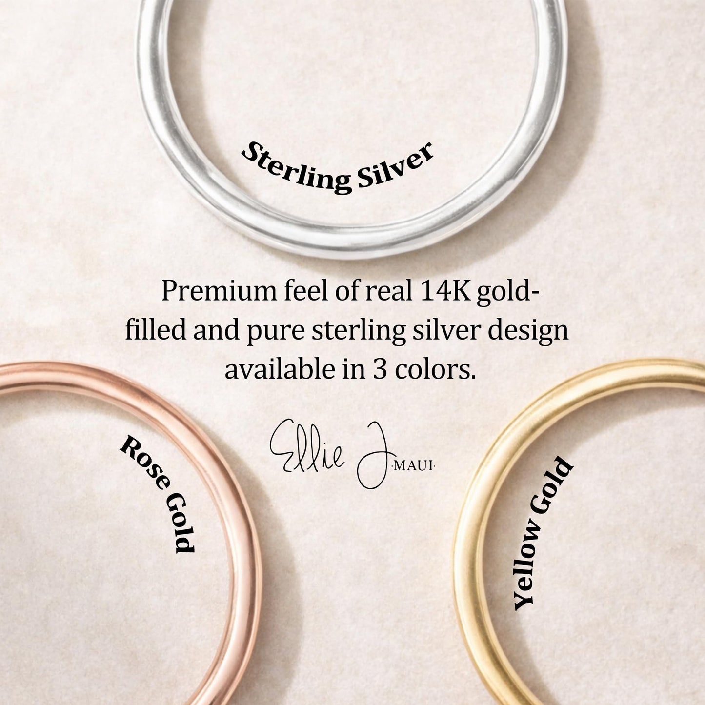 Ellie J Maui Open Toe Rings for Women, Handmade Adjustable 925 Sterling Silver, Real 14K Gold Filled & Rose Gold Filled Beach Design - Fashion Gift & Unique Jewelry (goldfilled Set of 2)