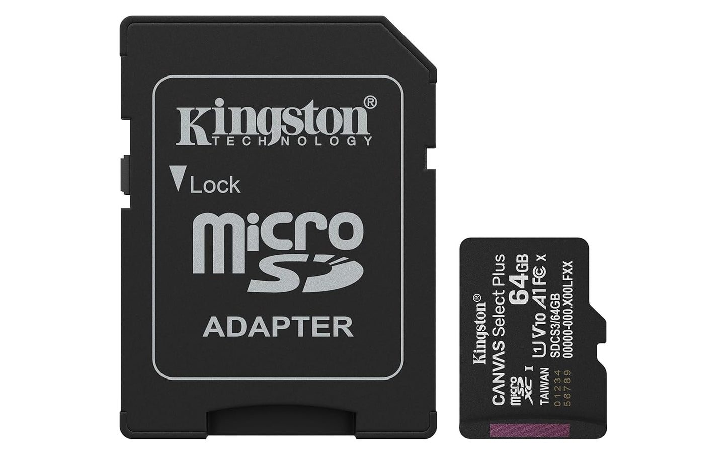Kingston 64GB 100MB/s 10, U1, V10, A1 SDCS3/64GB Canvas Select Plus microSD Card | Up to | Class UHS-I, |