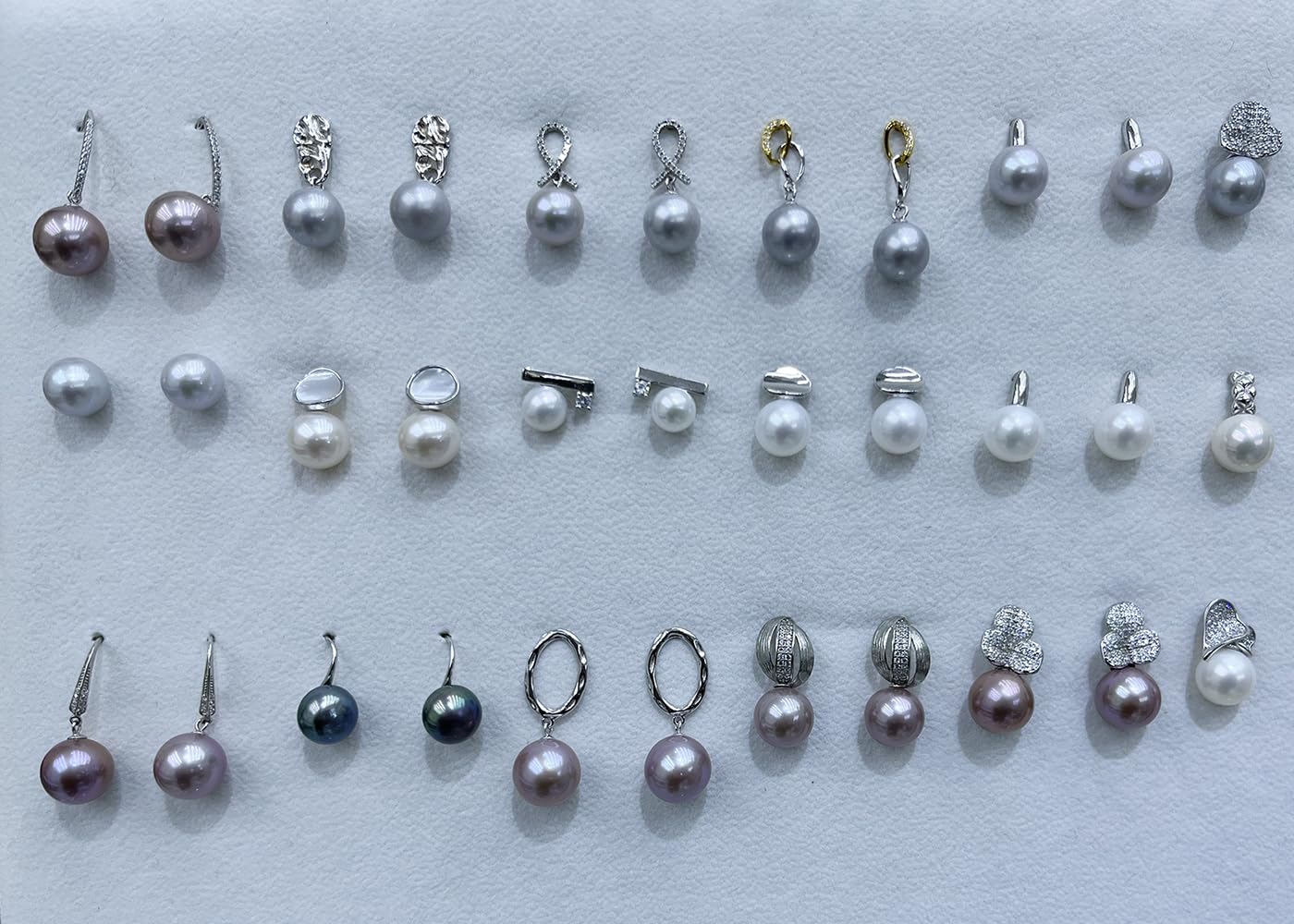 Pearl Earrings, 925 Sterling Silver Hook, Natural Freshwater Cultured Pearls 9.5-10mm Dyed Black - Elegant for Women