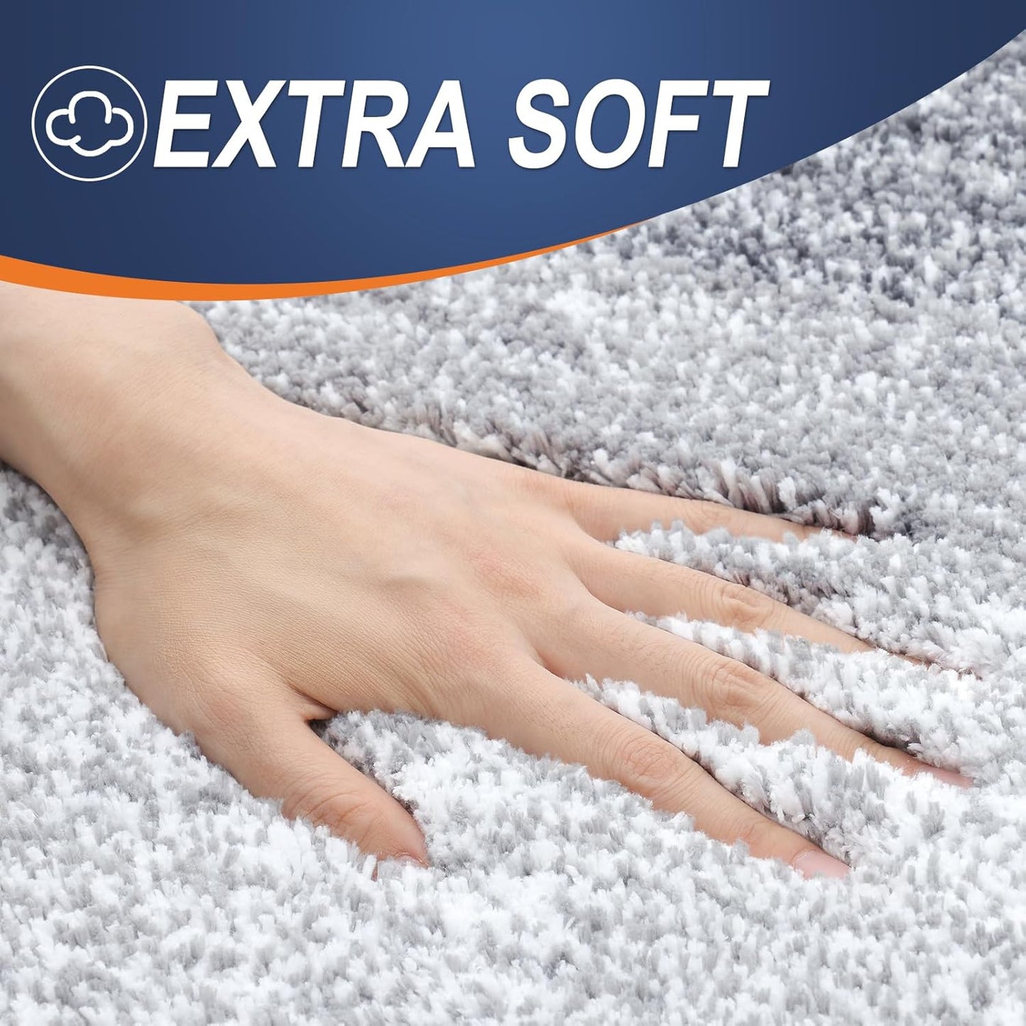 OLANLY Bathroom Runner Rug - Extra Soft Microfiber Mat 44x24 | Quick Dry & Washable, Light Grey