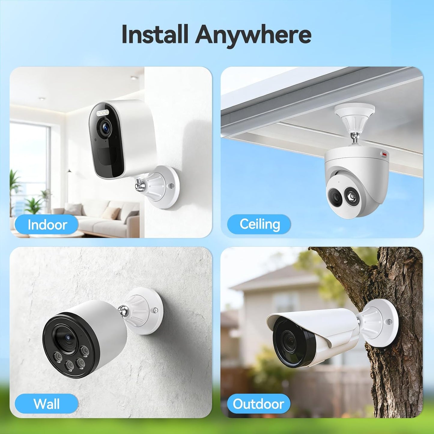 Naseto 1/4 1 Pack) Magnetic Security Camera Mount, Universal Screw, Adjustable Angle, Strong Magnet, No-Drill