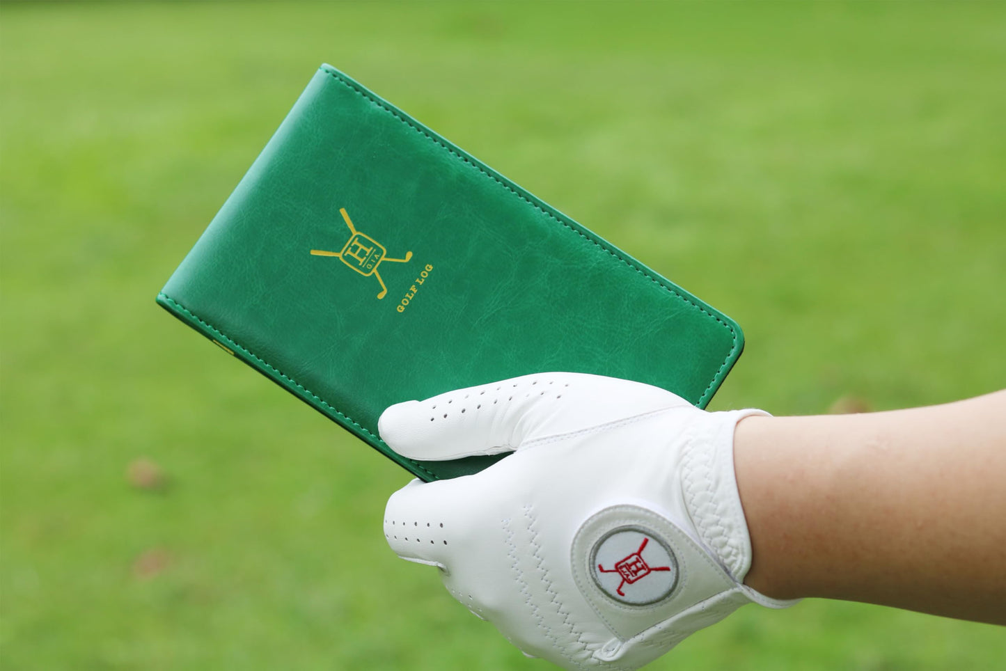 Handy Picks Leather Golf Scorecard Holder | Yardage Book Cover | Scorecard n Pencil Included | Green