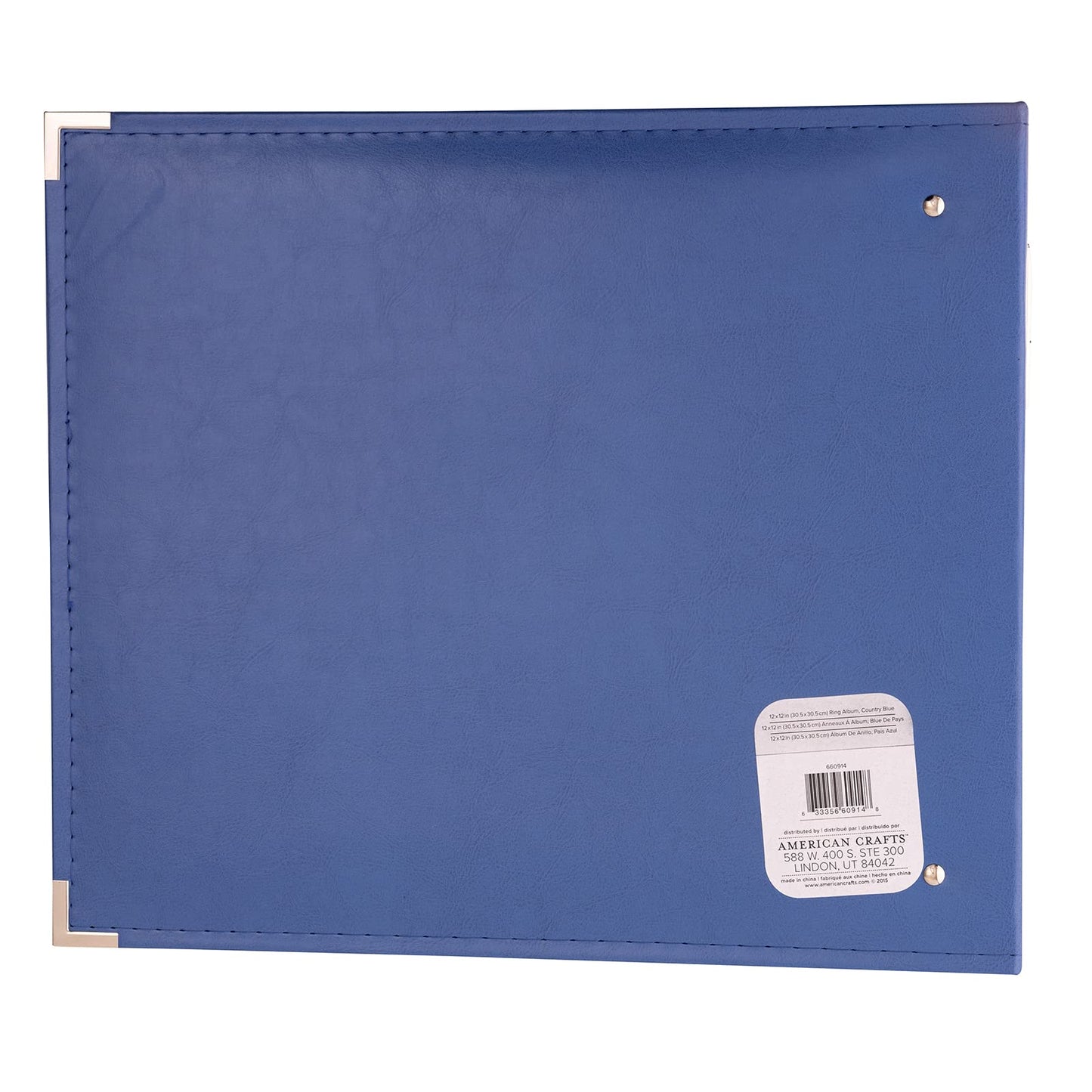 We R Memory Keepers 12x12 Photo Album Country Blue Protect Memories & Photos, Acid-free Faux Leather, Snag-free Rings, Includes 5 Page Protectors