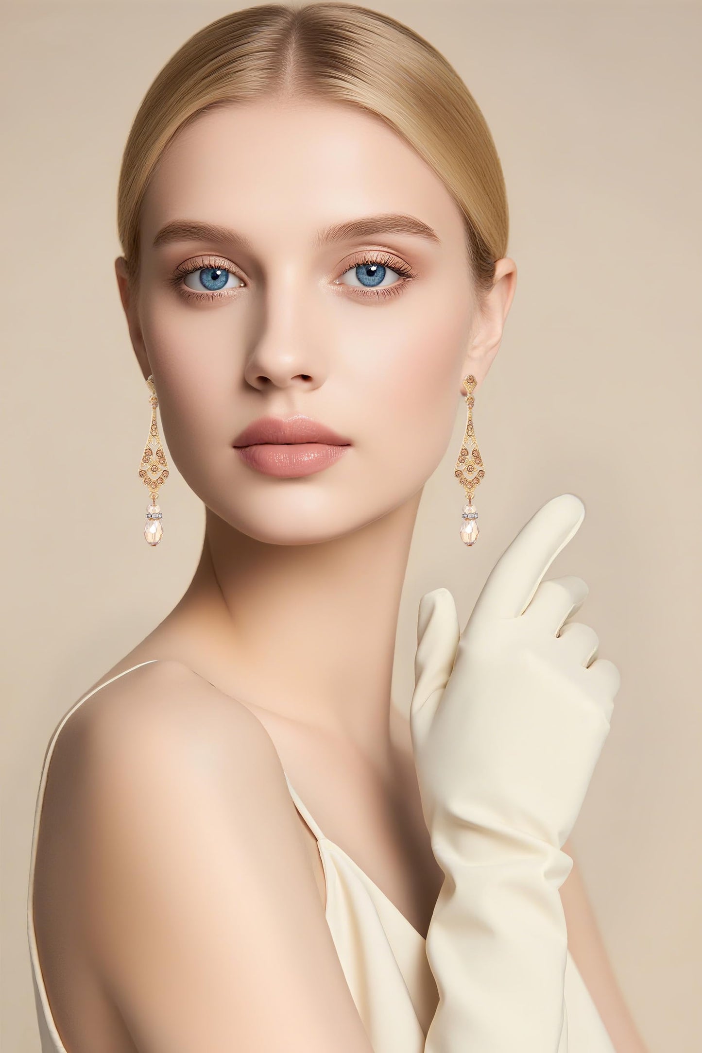 BABEYOND 1920s Vintage Wedding Pearl Dangle Drop Earrings Art Deco Gatsby Earrings