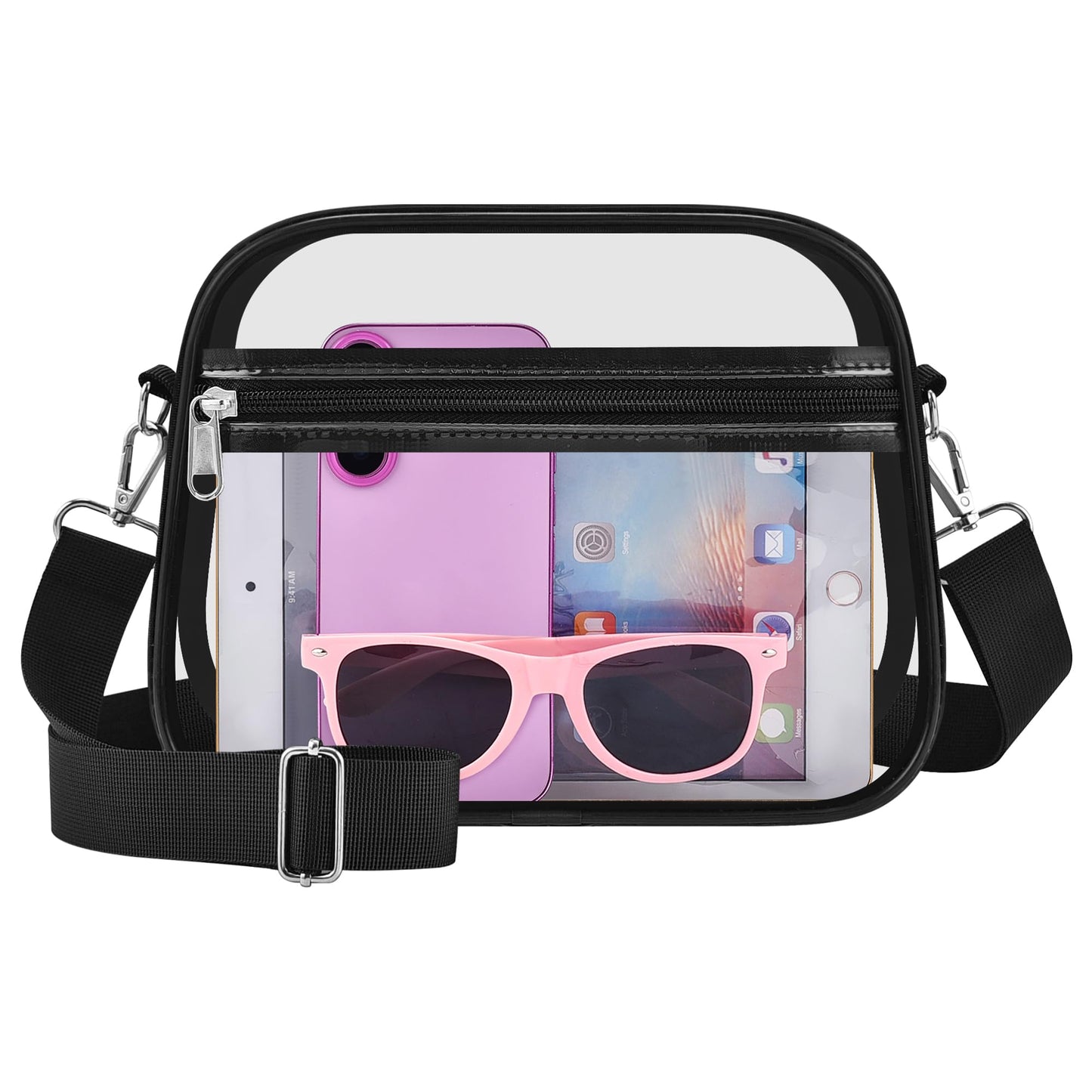 Oraben Clear Bag for Stadium Events, Clear Women's Satchel Handbags Stadium Approved，Small Clear Crossbody Purse Transparent Concert Bag with Adjustable