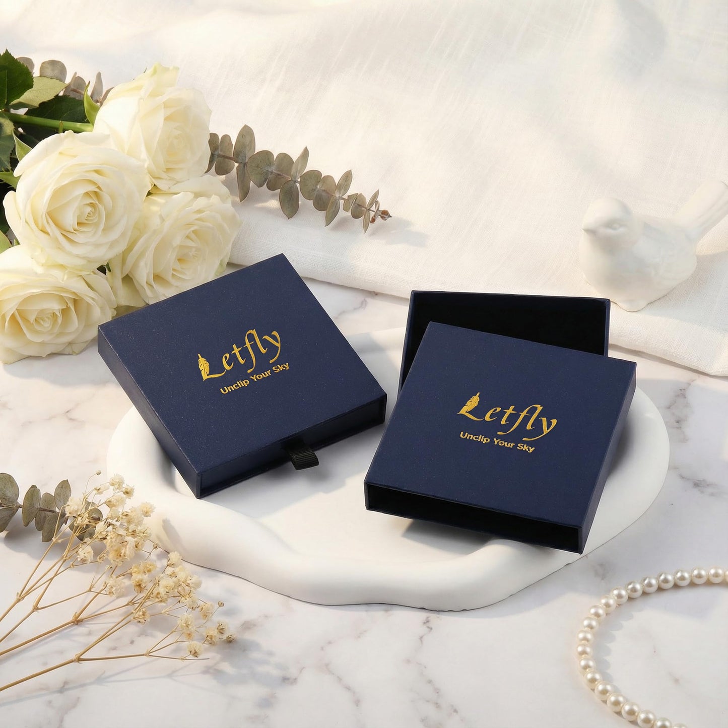 LETFLY Birth Flower Necklaces for Women, 18K Gold Plated Oval Shaped Handmade Floral Pendant, Pressed Flower Necklace Jewelry Gifts Light