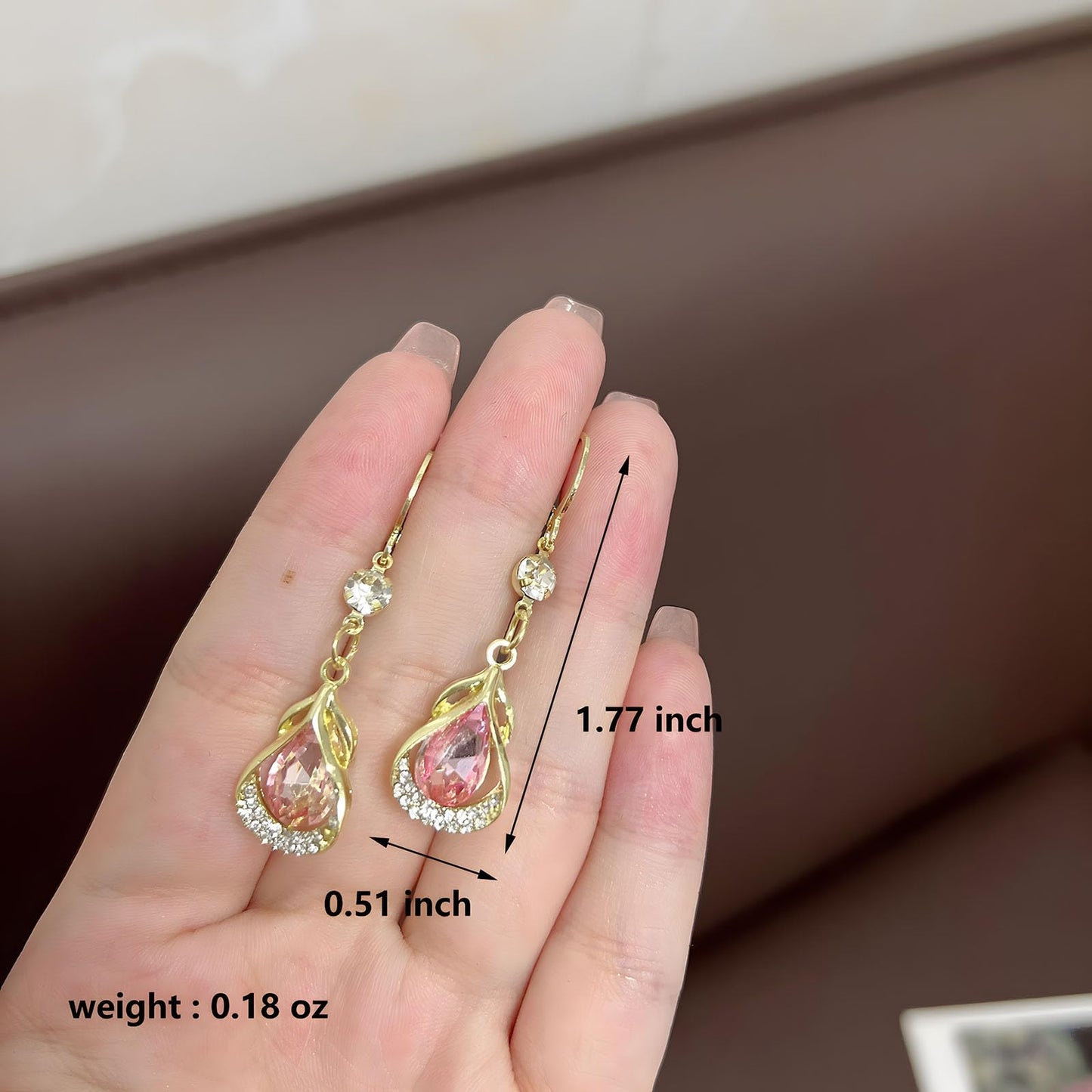 Dtexhif Lymphatic Germanium Earrings Flysmus Halolux Lymphvity Earrings Jewelry for Women (Gold Pink)