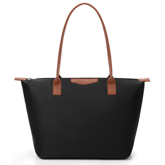 DIXEIGHT Tote Bag for Women, Casual Hobo Bag Vegan Leather Top-Handle Purse Foldable Shoulder Nylon Zipper Handbag