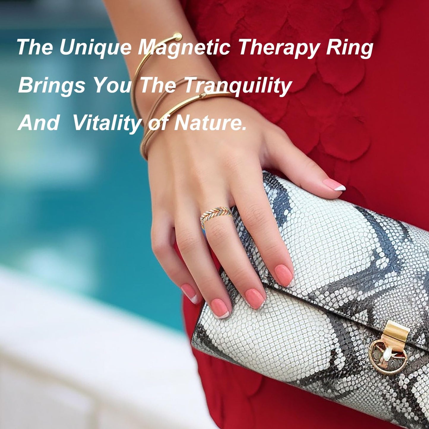 EnerMagiX Copper Rings for Women, Pure Copper Tricolour Gold Adjustable Ring, Fashion Jewelry（2040）