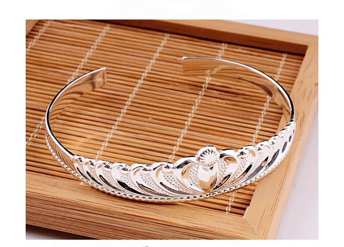 925 Sterling Silver Bracelet Plated Cuff Bangle Bracelet Fashionable Multi-layer Cross Wire Bangle Bracelet Open Adjustable Wide Cuff Bracelet for Teen Girls Fashion Jewelry (silver I)