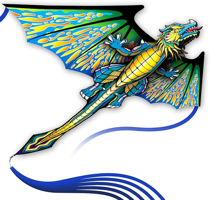 3D Red Pterosaur Kite for Boys & Adults Easy to Fly,Beach Trip Outdoor Games Single Line String with Tail,Beach Kite for Family Outdoor Activities