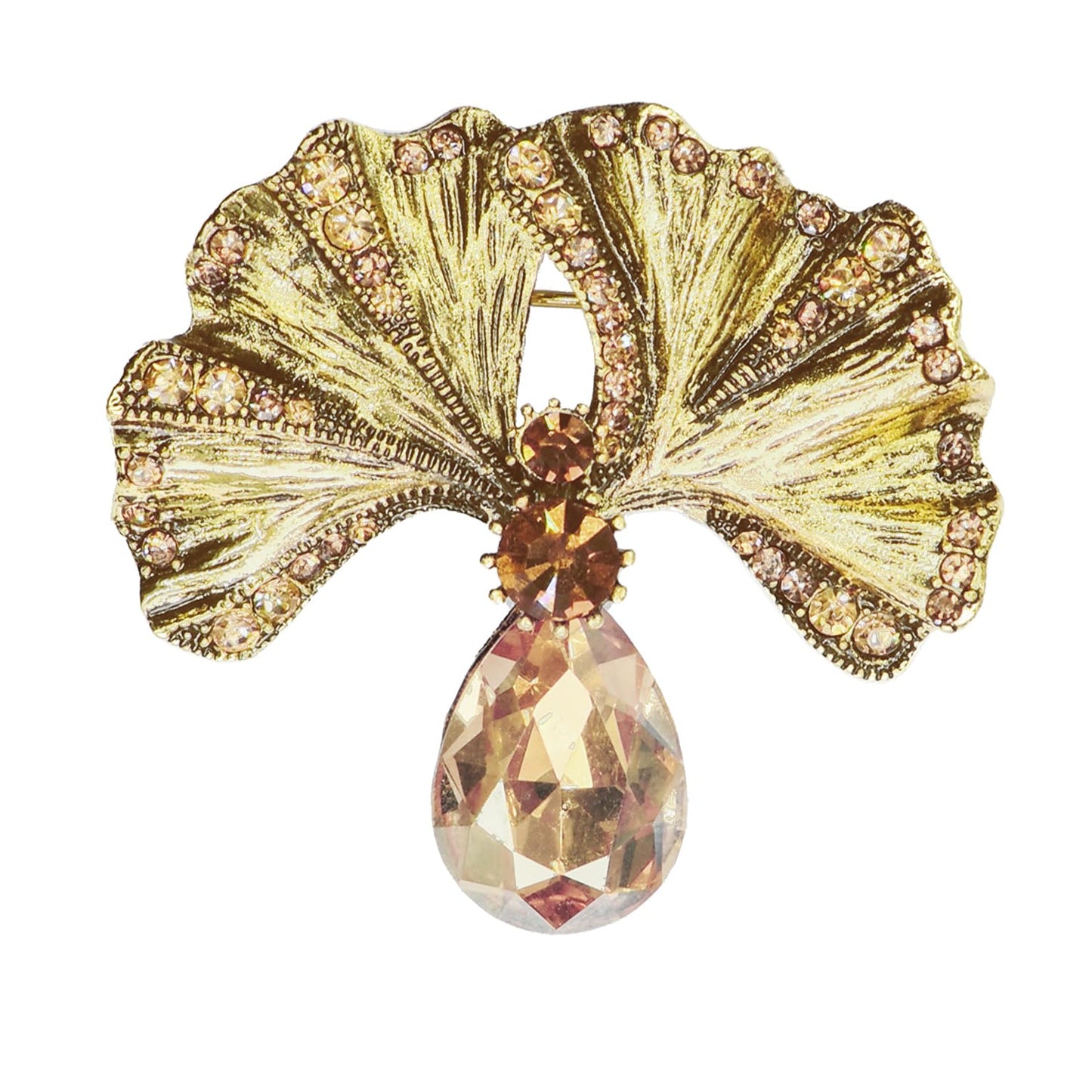 SinglinArt Brooches for Women Gold Vintage Broach Rhinestone Crystal Jewelry