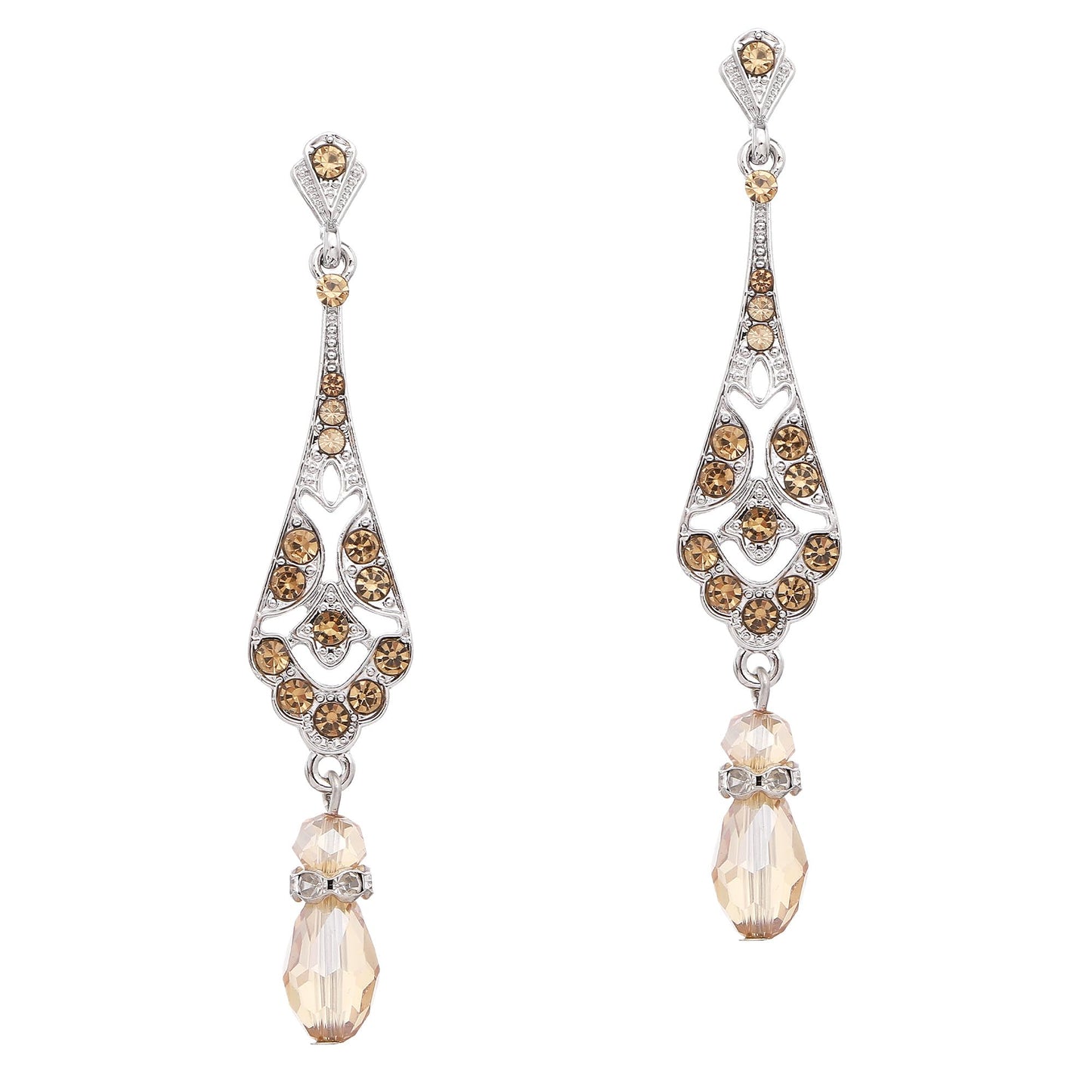 BABEYOND 1920s Vintage Wedding Pearl Dangle Drop Earrings Art Deco Gatsby Earrings