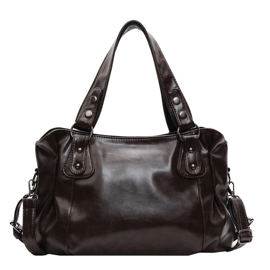 city vintage shoulder bag for women, brown soft vegan faux leather crossbody purses, large capacity hobo crossbody bag, fall fashion casual handbag