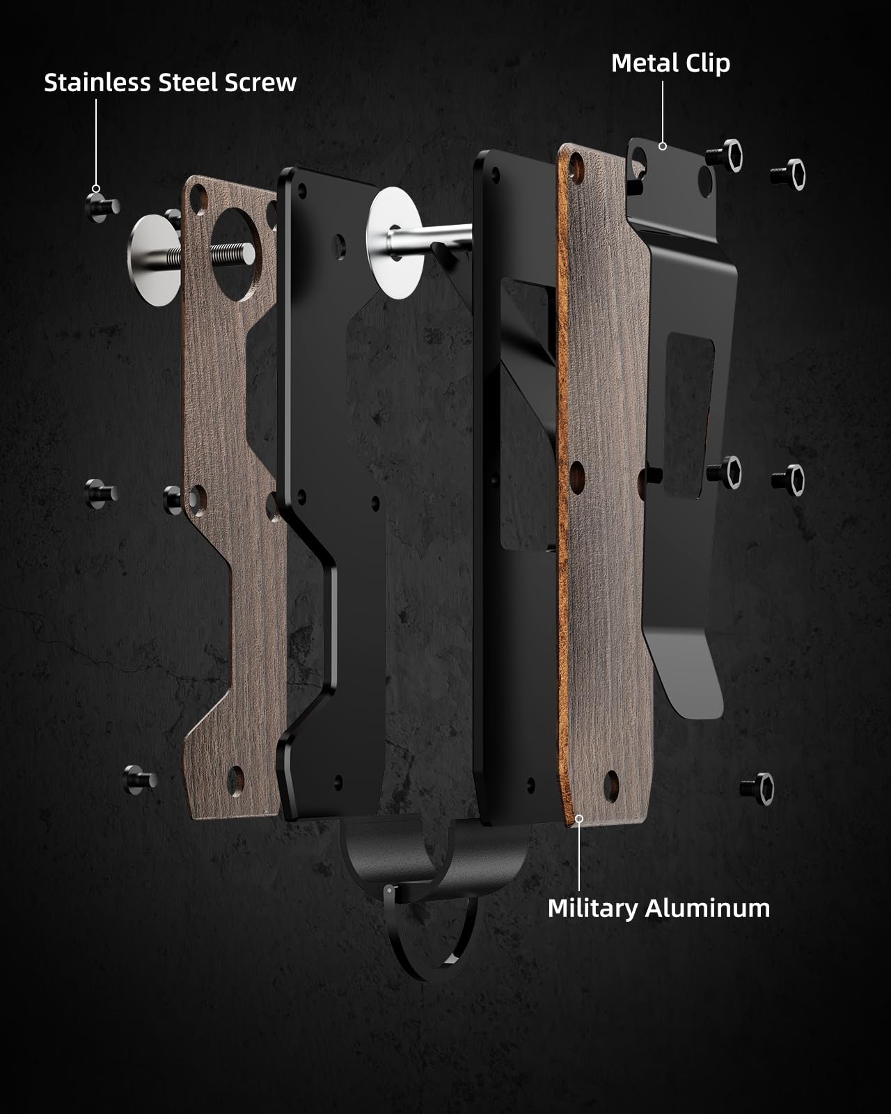 MINBERAND Key Organizer Compact Key Holder Metal Key Chain Minimalist key case key holder for keychain Secures 1-5 Keys