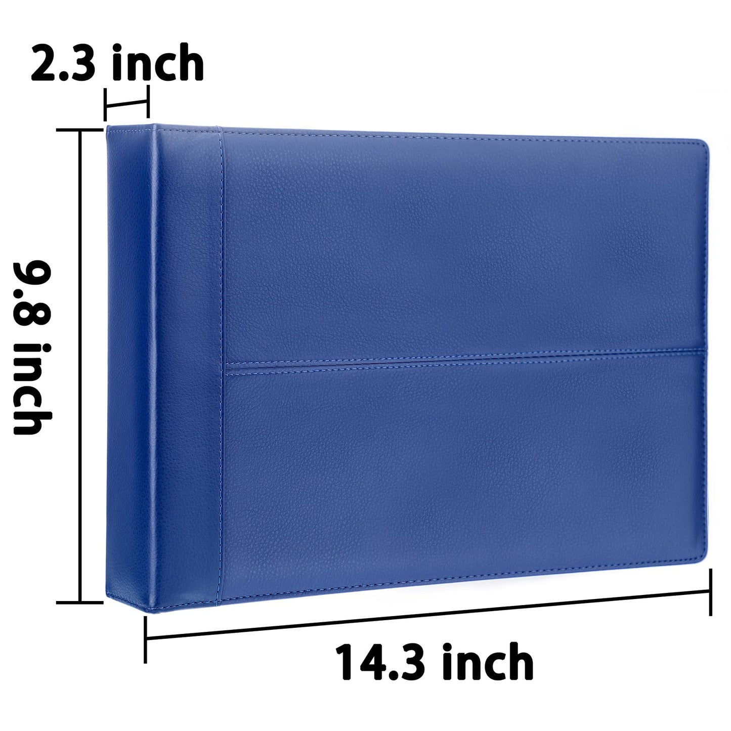 Antner 7 Ring Business Checkbook Binder for Business Checks, 600 Checks Capacity, PU Leather Check Book Binder Cover with Zipper Pouch, Executive Organizer Portfolio Holder for 9x13 Sheets, Navy Blue