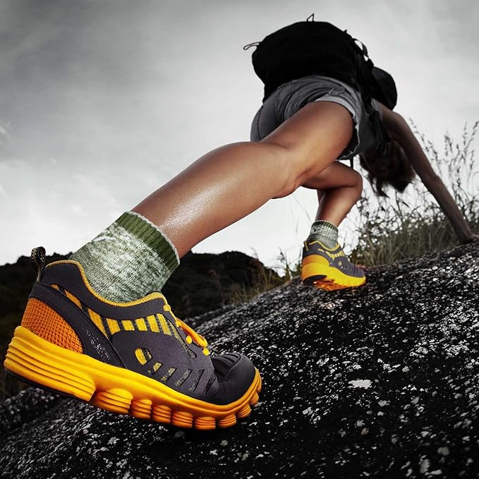 FEIDEER Hiking Walking Socks For Women, Multi-pack Outdoor Recreation Socks Moisture Wicking Crew Socks